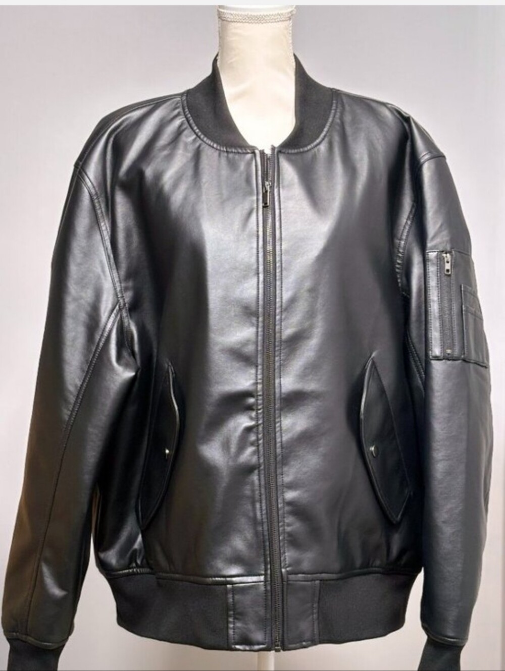 Slate & Stone City Collection Fauc Leather Flight Bomber Jacket Mens XL